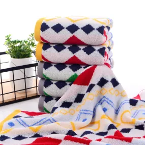 2pc Geometric Hand Towel Set Soft Absorbent Bathroom Accessories