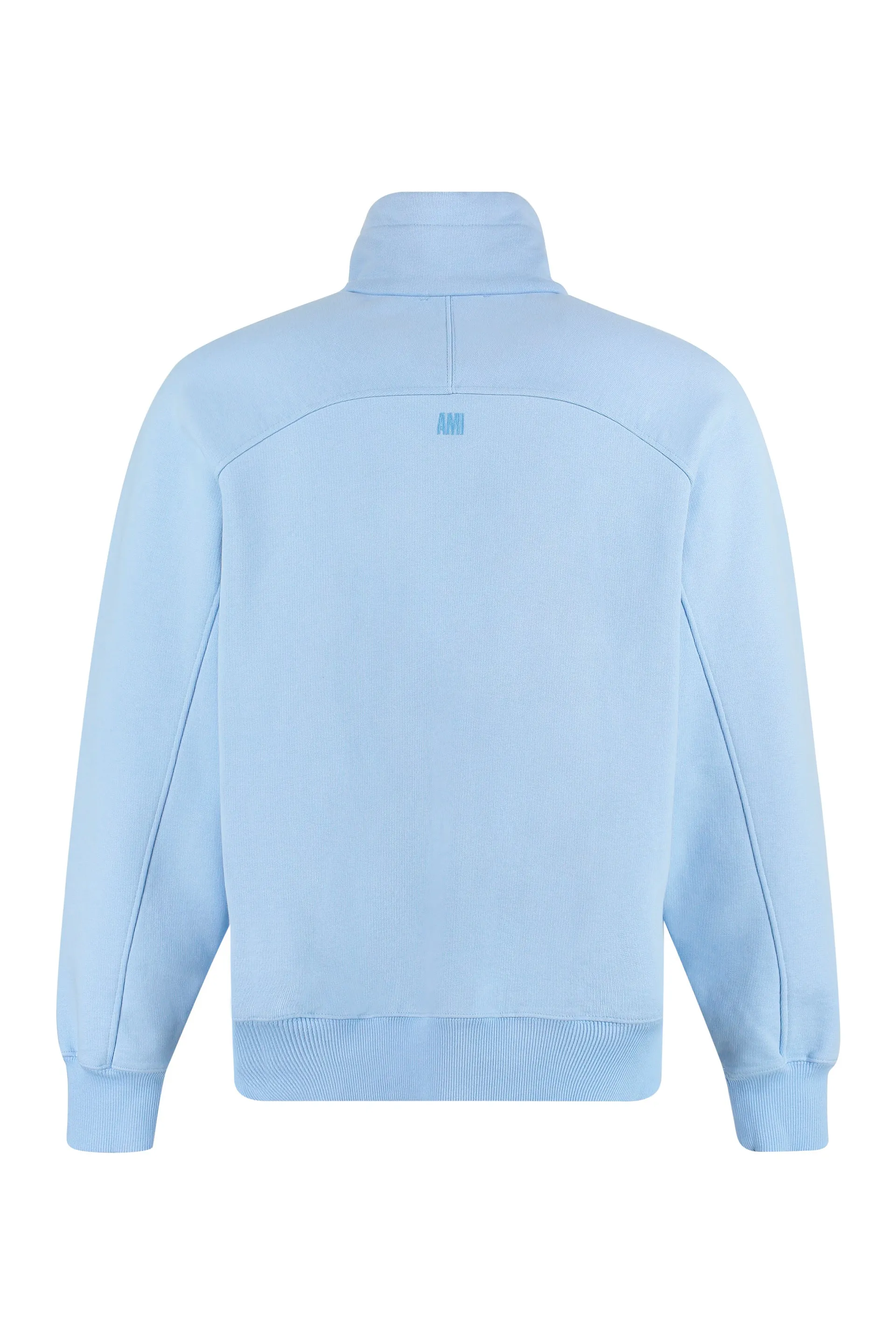 AMI Logo Embroidered Half-Zip High Neck Sweatshirt