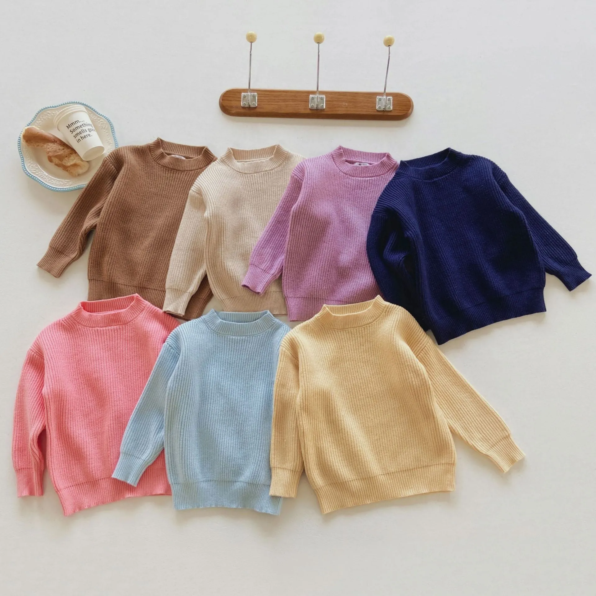 Baby Kid Girls Boys Solid Color Sweaters Wholesale 23090666