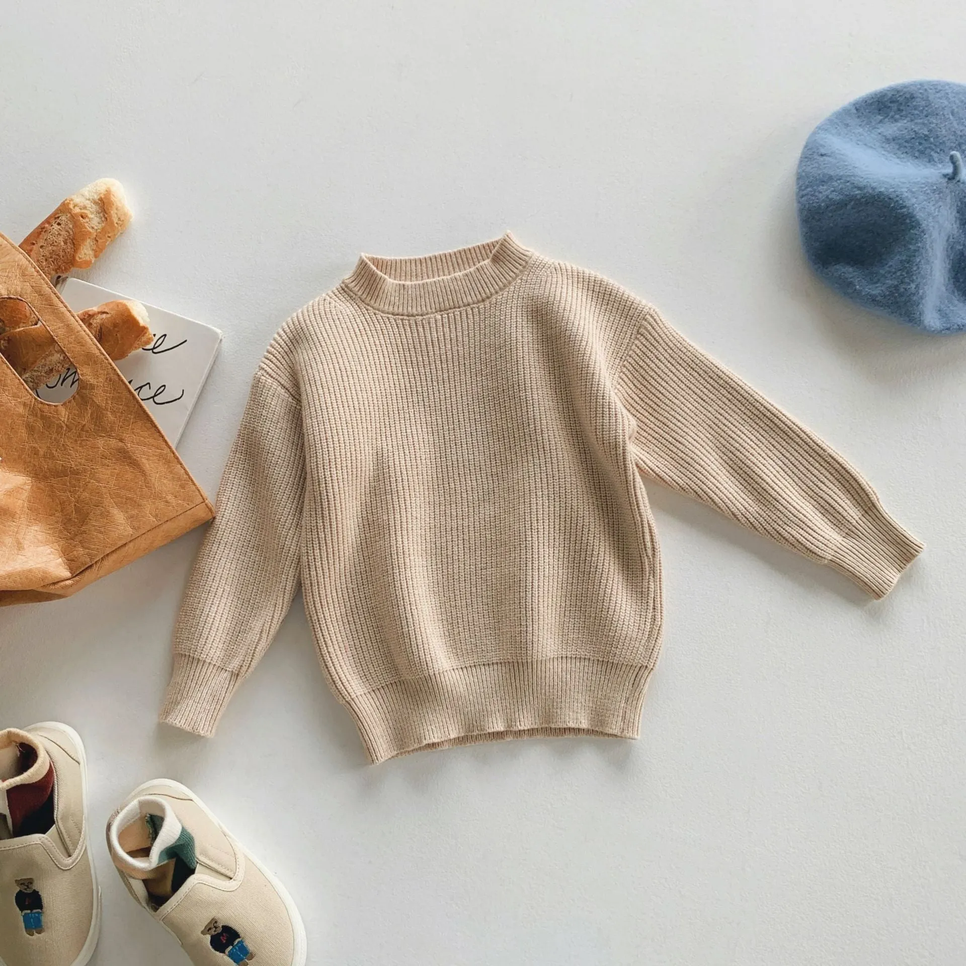 Baby Kid Girls Boys Solid Color Sweaters Wholesale 23090666