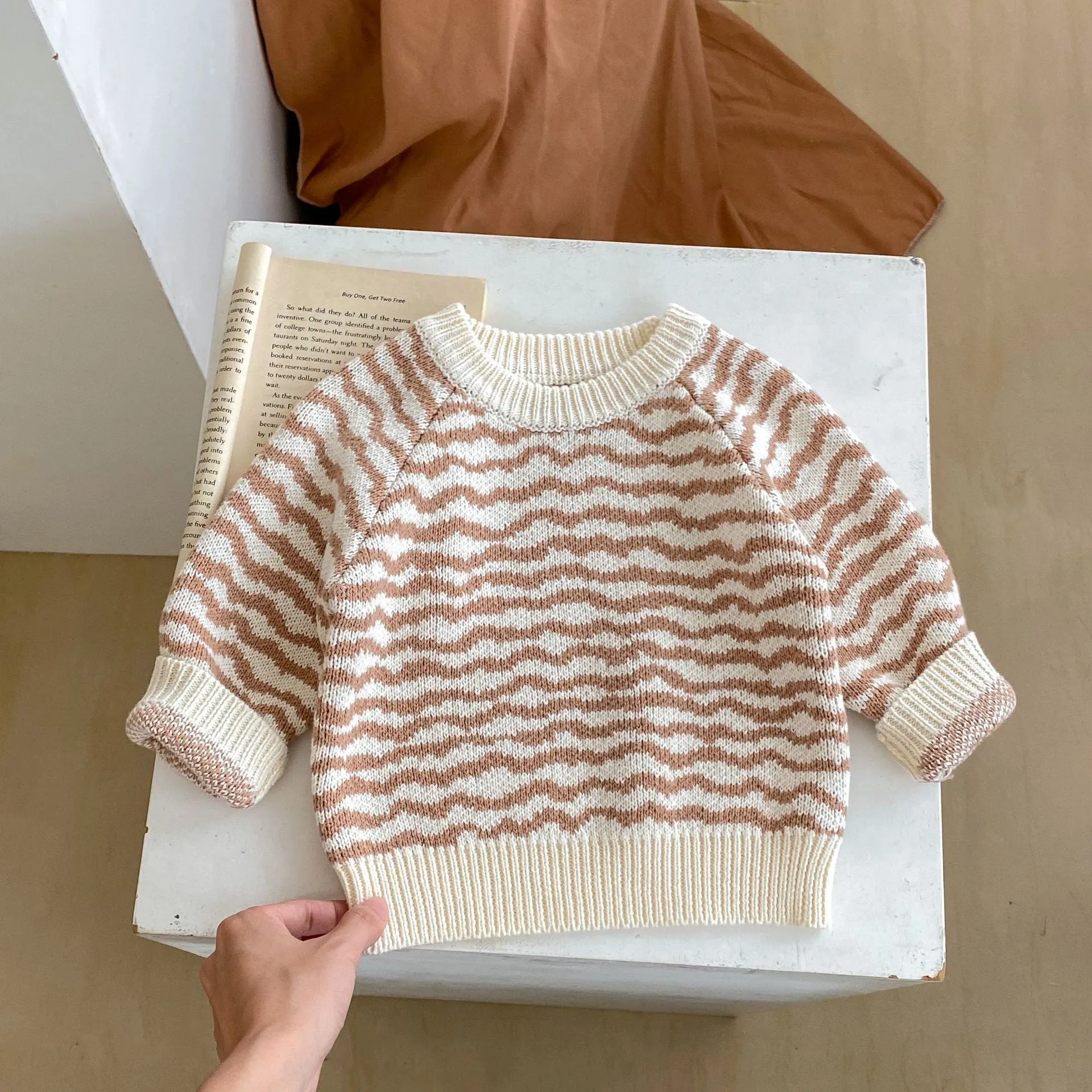 Baby Kid Girls Striped Color-blocking Sweaters Wholesale 230828367