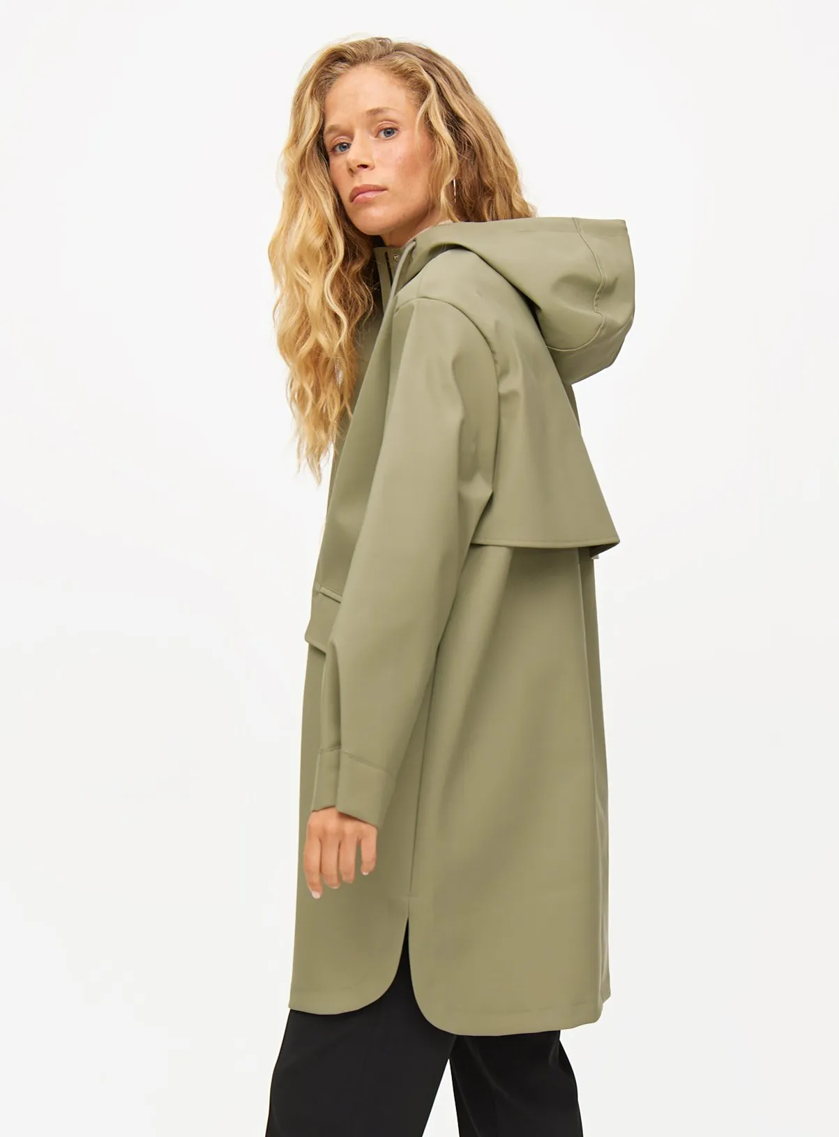 Buy Khaki Longline Rubberised Raincoat L | Coats | Tu