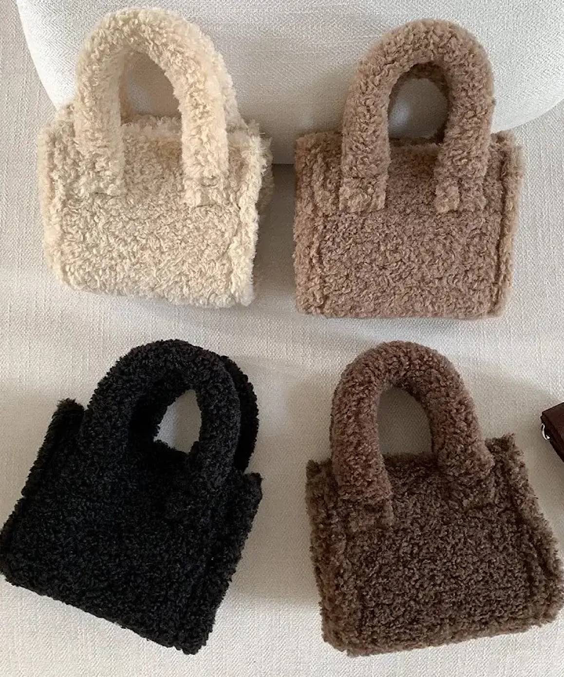 Casual Faux Fur Mini Tote