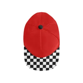 Checkered Brim Snapback | Red