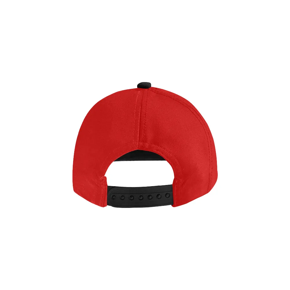 Checkered Brim Snapback | Red