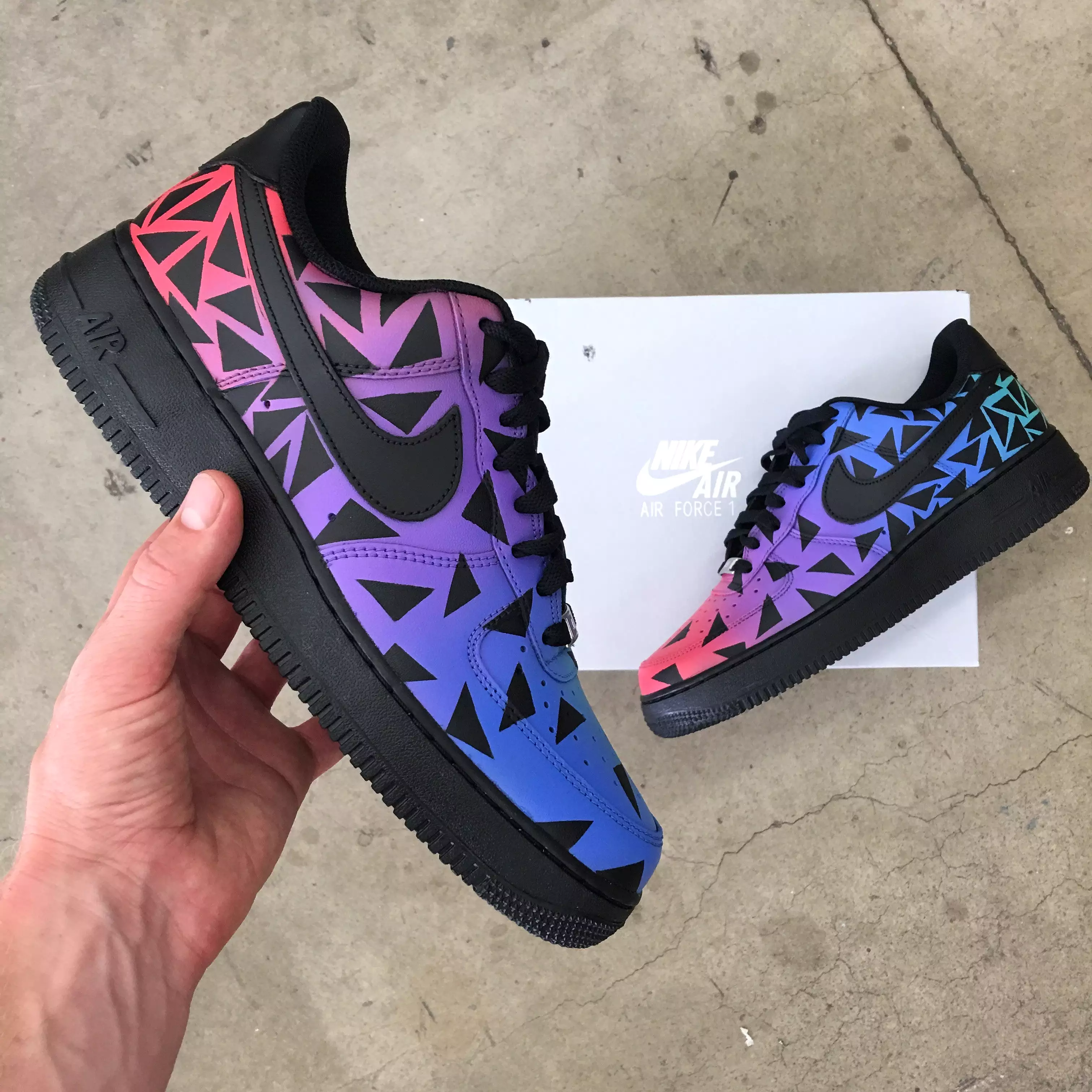 Custom Hand painted Nike Air Force 1 Low - Color Punch