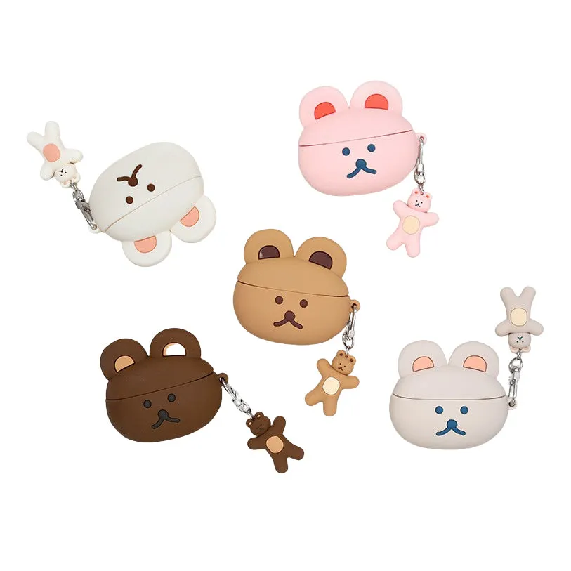 Cute Bear Characters Airpod3 Cases Headset Headphone Accessories Silicone Keyring Accessory Protect Apple Charger