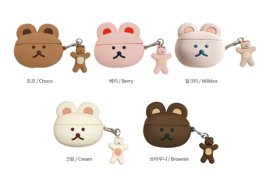 Cute Bear Characters Airpod3 Cases Headset Headphone Accessories Silicone Keyring Accessory Protect Apple Charger