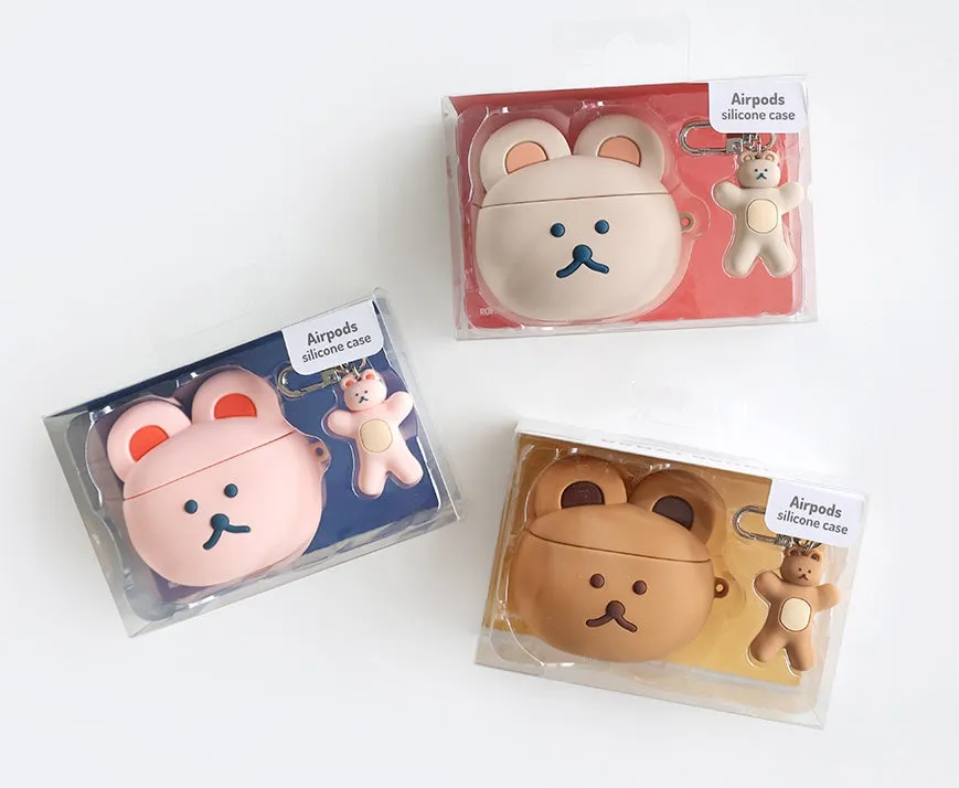 Cute Bear Characters Airpods Cases Accessory Silicone Keyring Protect Apple Charger Accessories