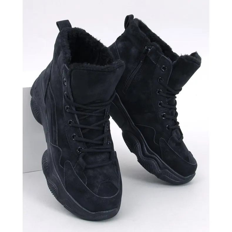 Elius Black insulated winter sneakers