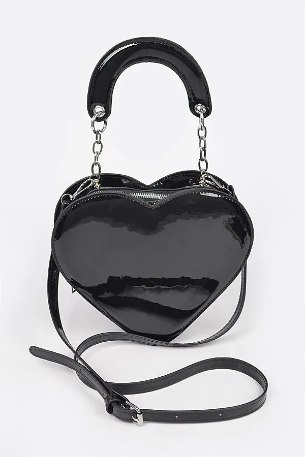 Enamal Heart Shape Blk/Sil