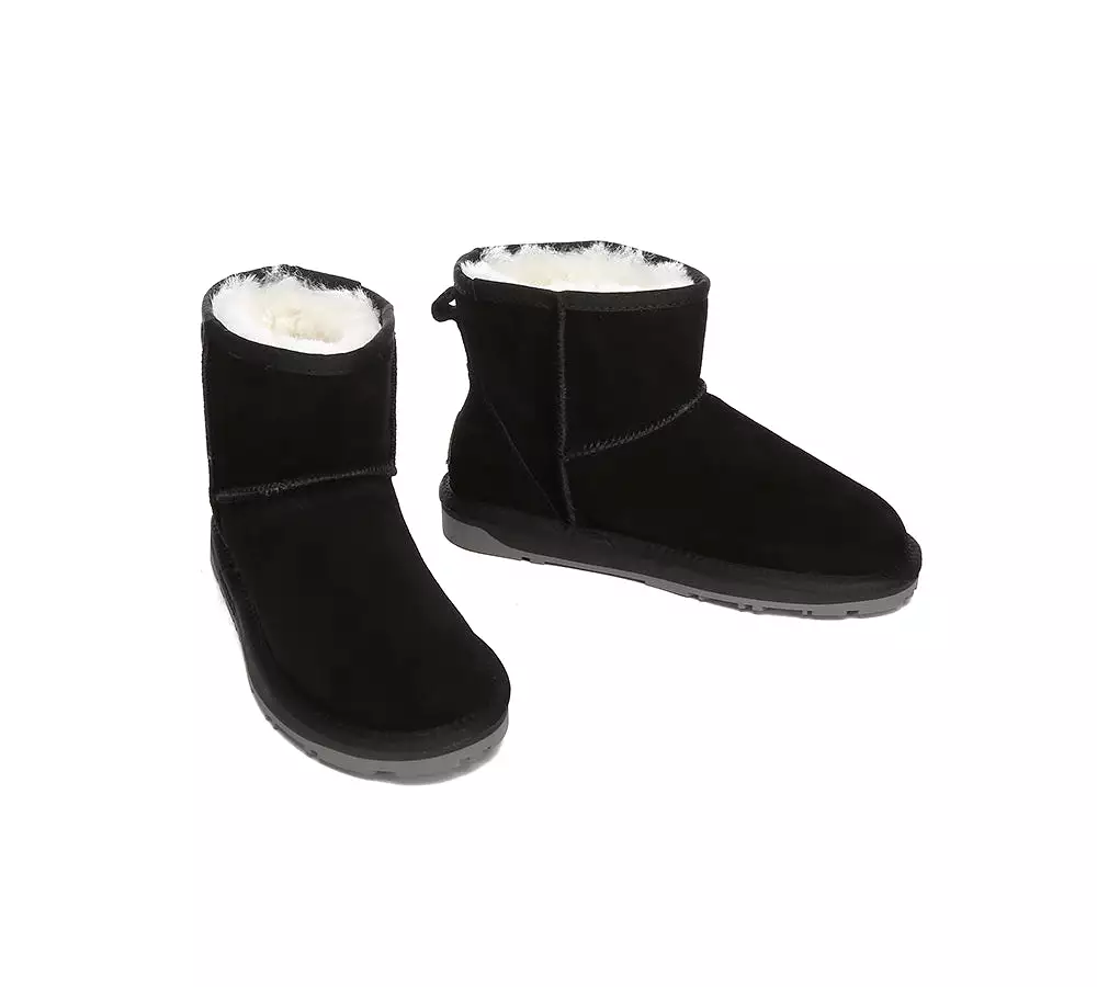 EVERAU UGG Sheepskin Wool Ankle Boots Mini Classic Suede