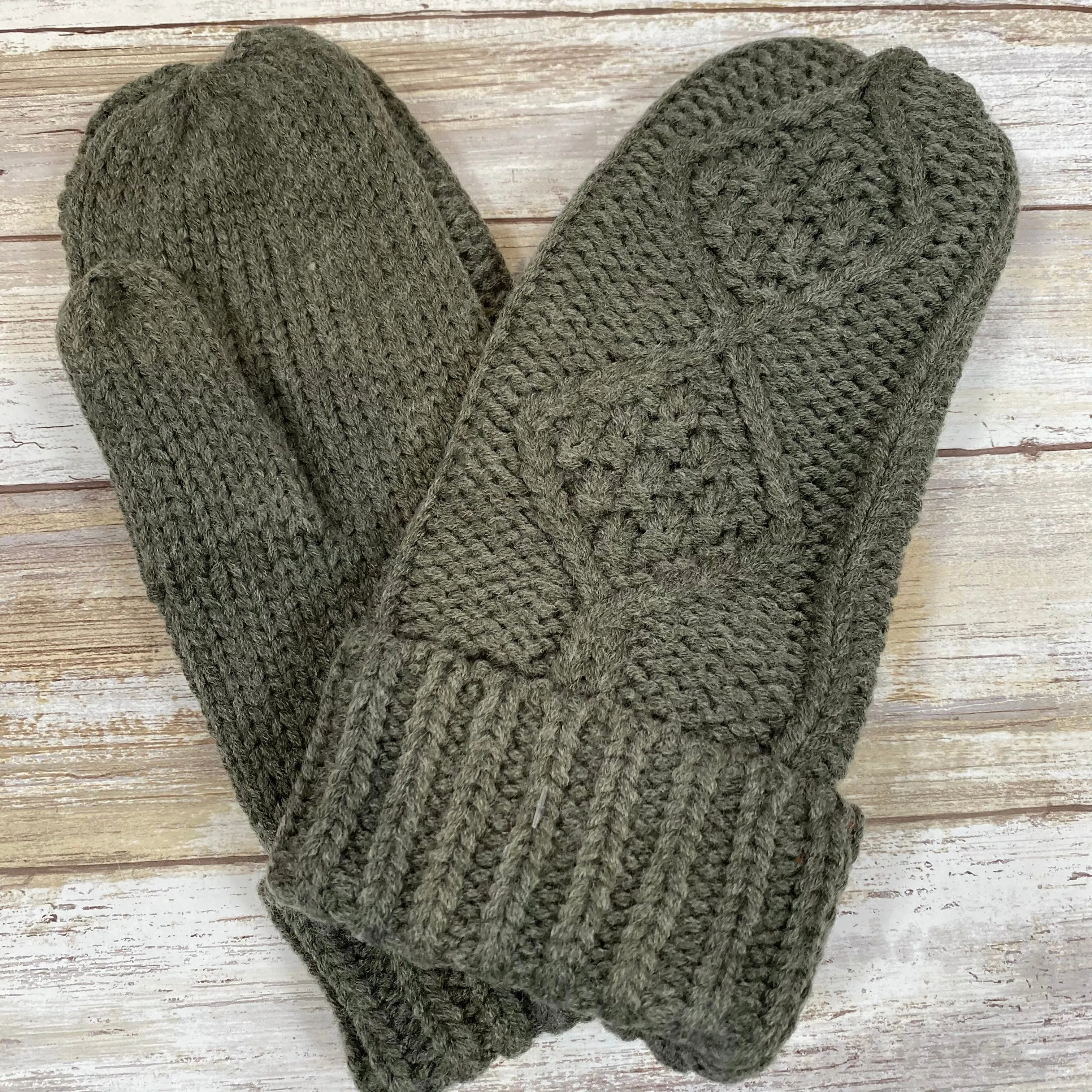 Gray Fleece Lined Mittens