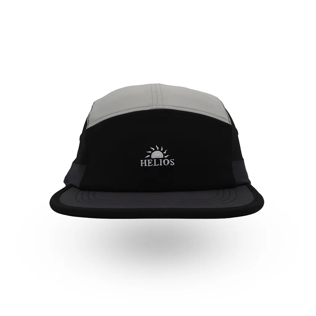 Helios Headwear Speed Lid 7 Panel Cap - Black And Less Black