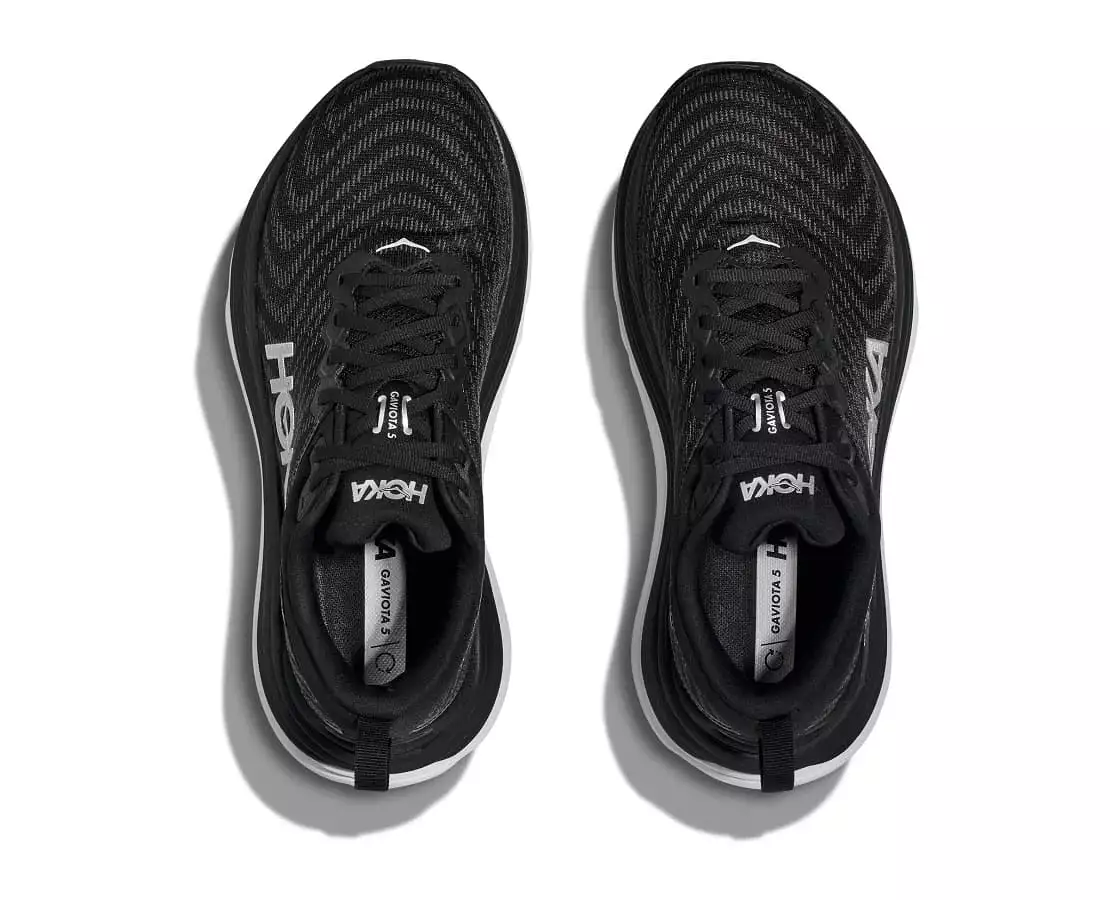 'HOKA' Men's Gaviota 5 - Black / White (Wide)