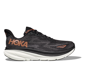 'Hoka' Women's Clifton 9 - Black / Copper (Wide)