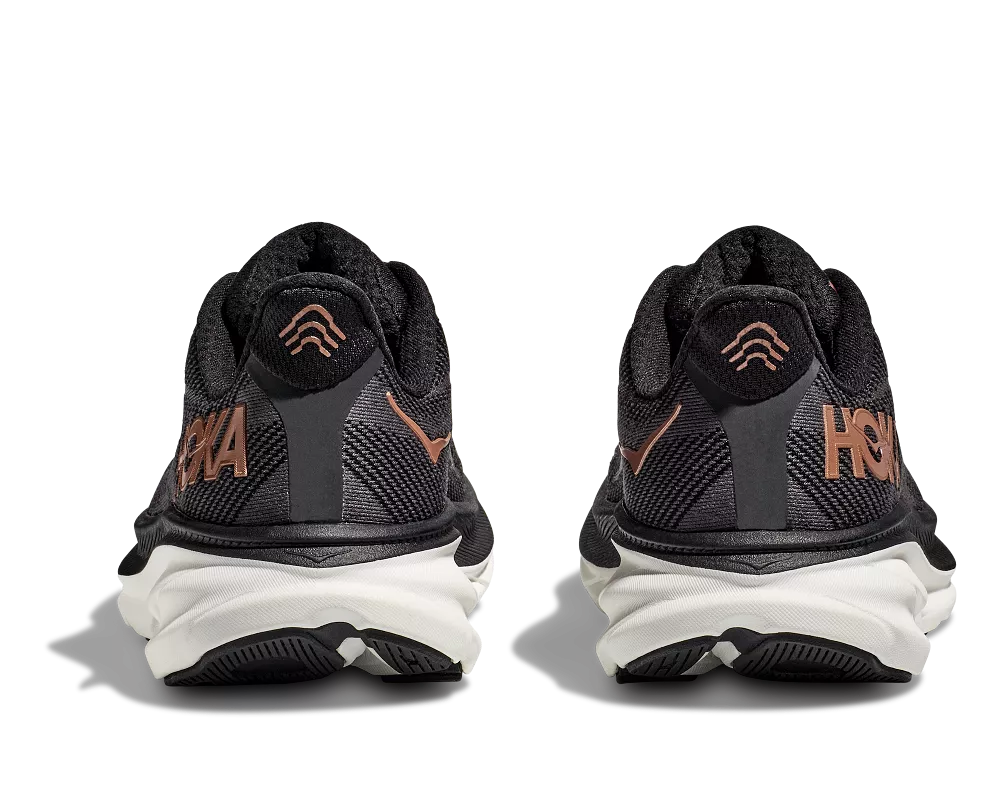 'Hoka' Women's Clifton 9 - Black / Copper (Wide)