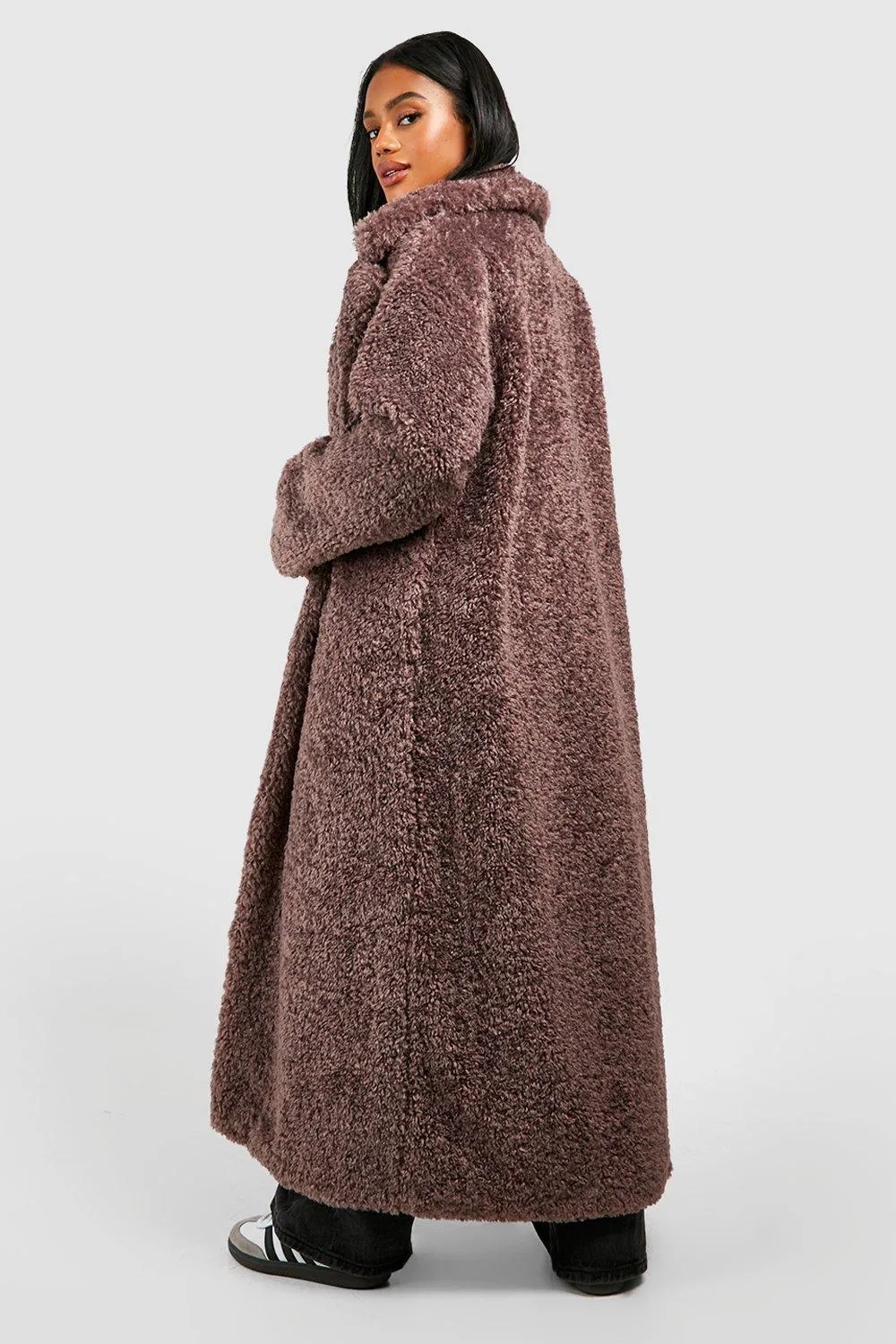 Jackets & Coats | Textured Maxi Fur Coat | boohoo