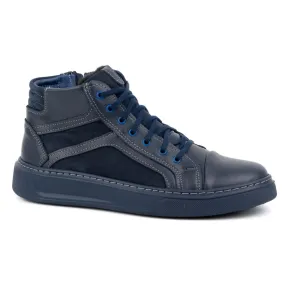 KOMODO Men's Leather Winter Sneakers Shoes 886K Navy Blue