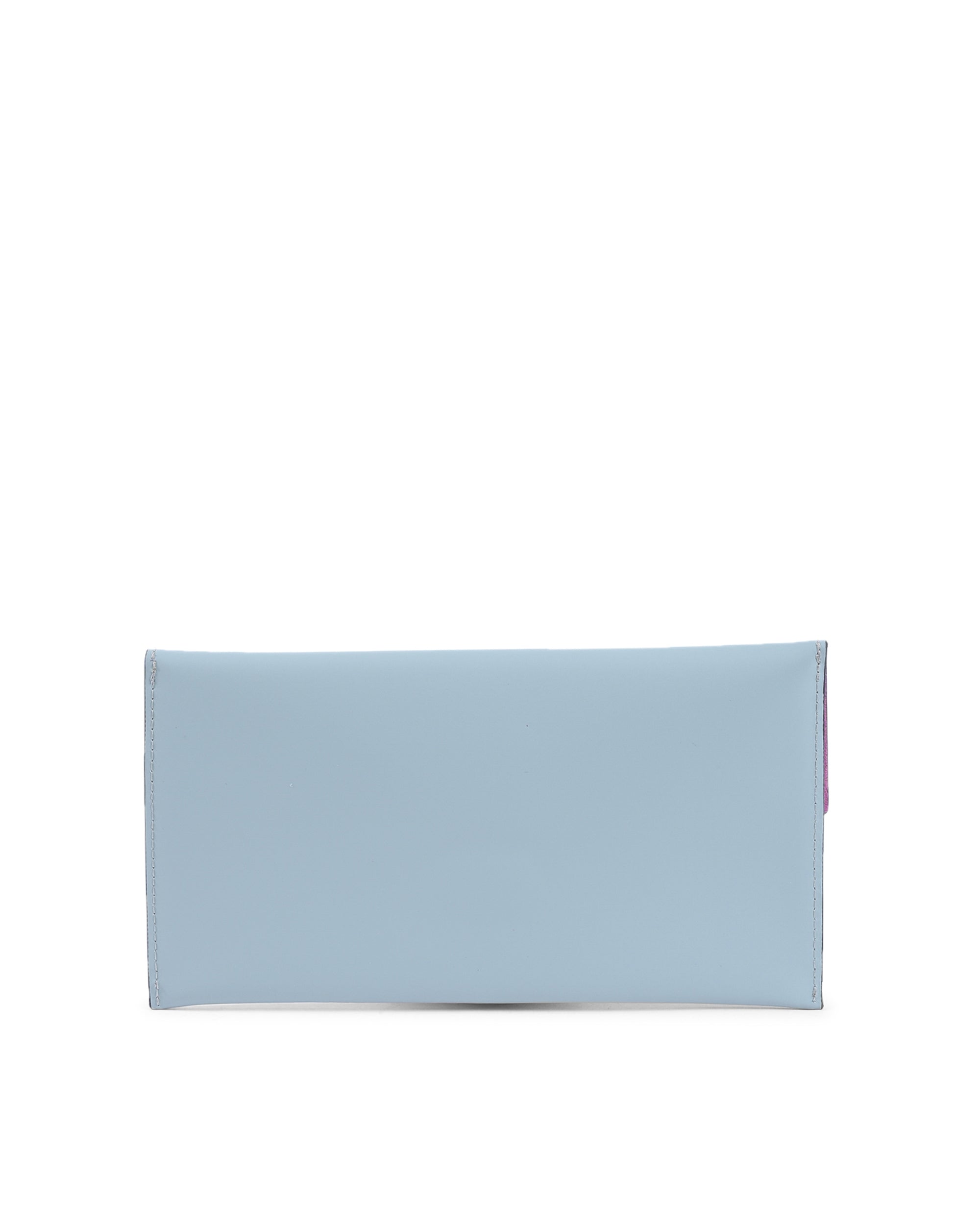 Leather Envelope Clutch - Light Blue