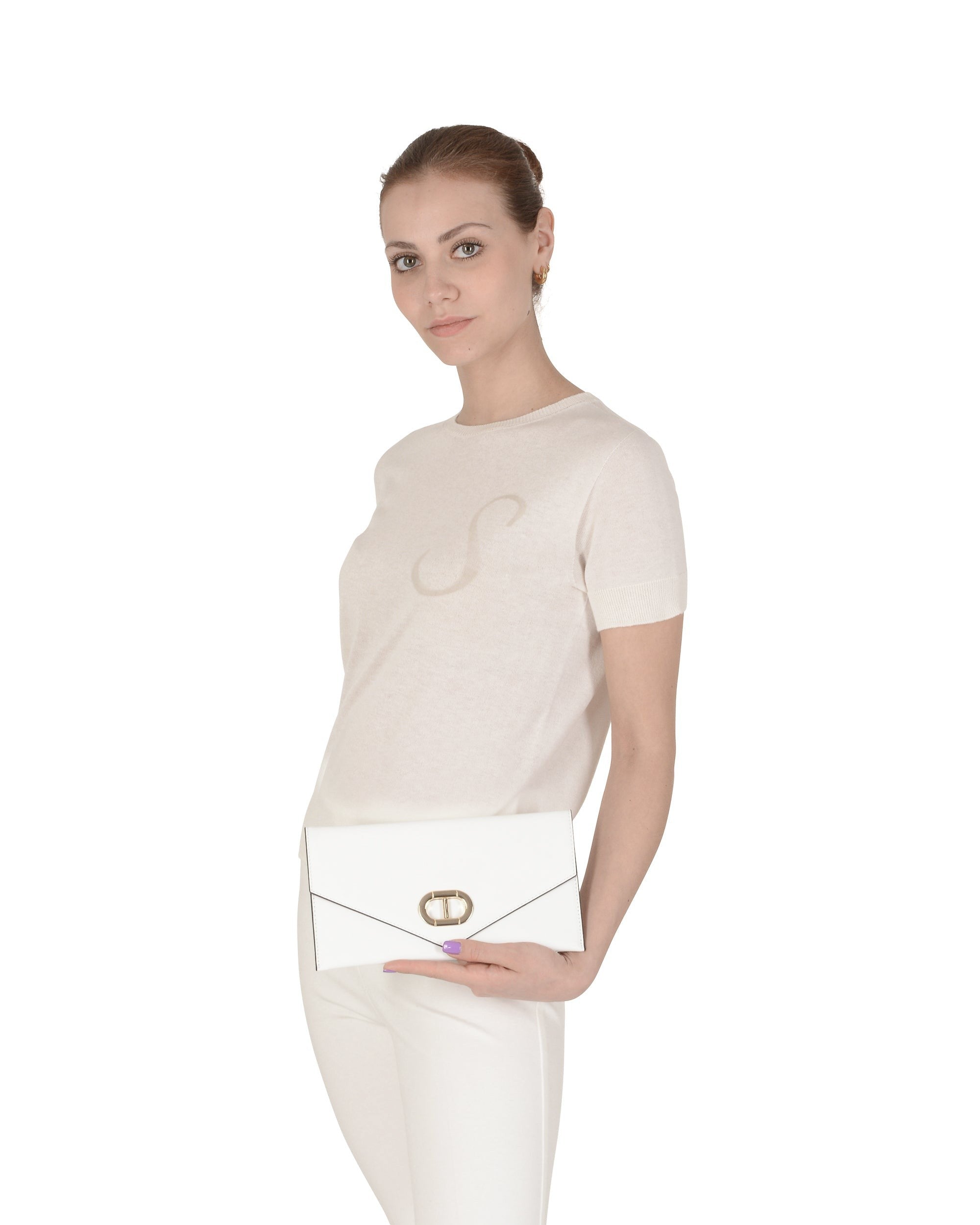 Los Angeles Envelope Clutch - White