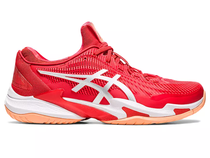 Men's Asics Court FlyteFoam 3 Novak, Fiery Red/White, 12.5 D Medium