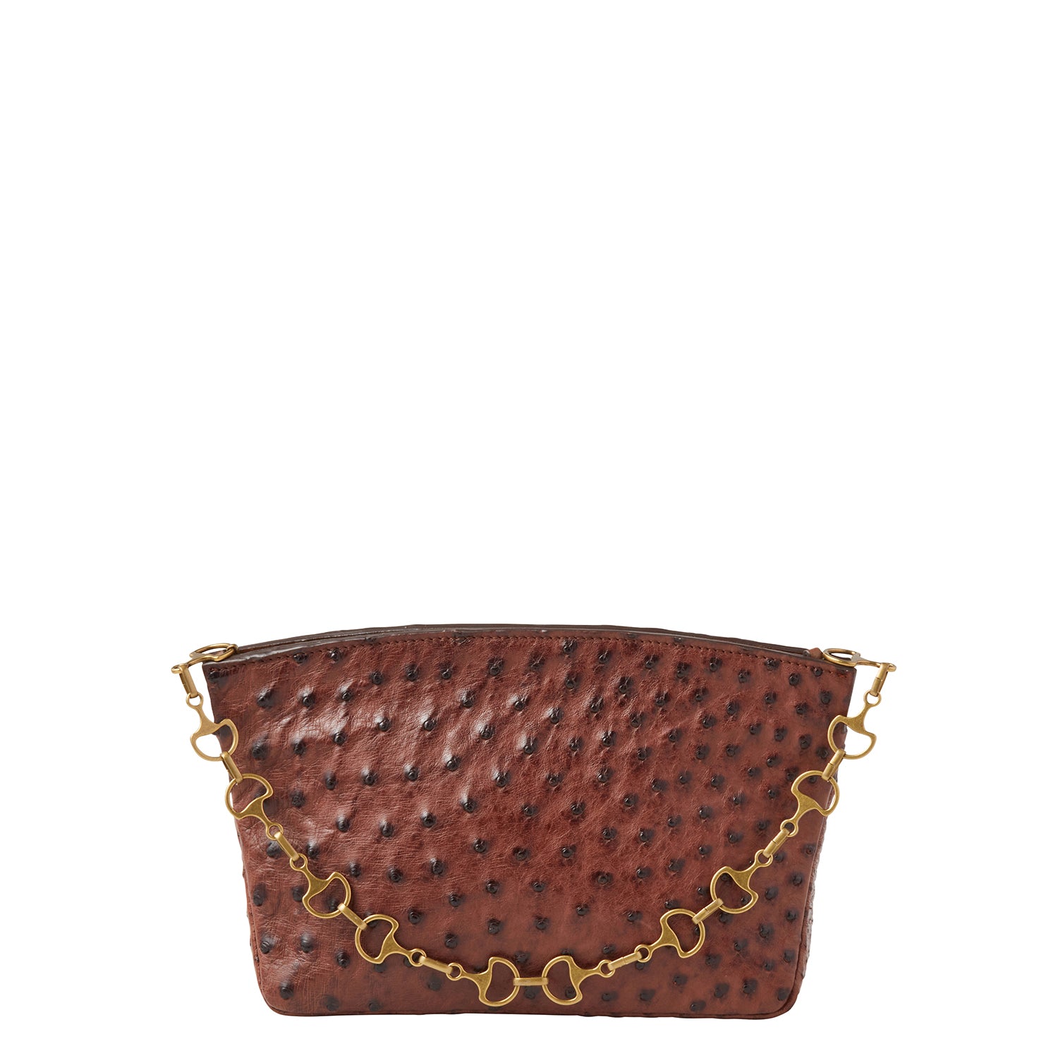 Mini Ostrich Clutch :: Chocolate