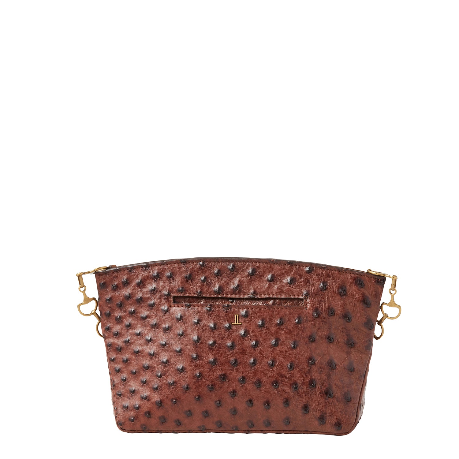 Mini Ostrich Clutch :: Chocolate