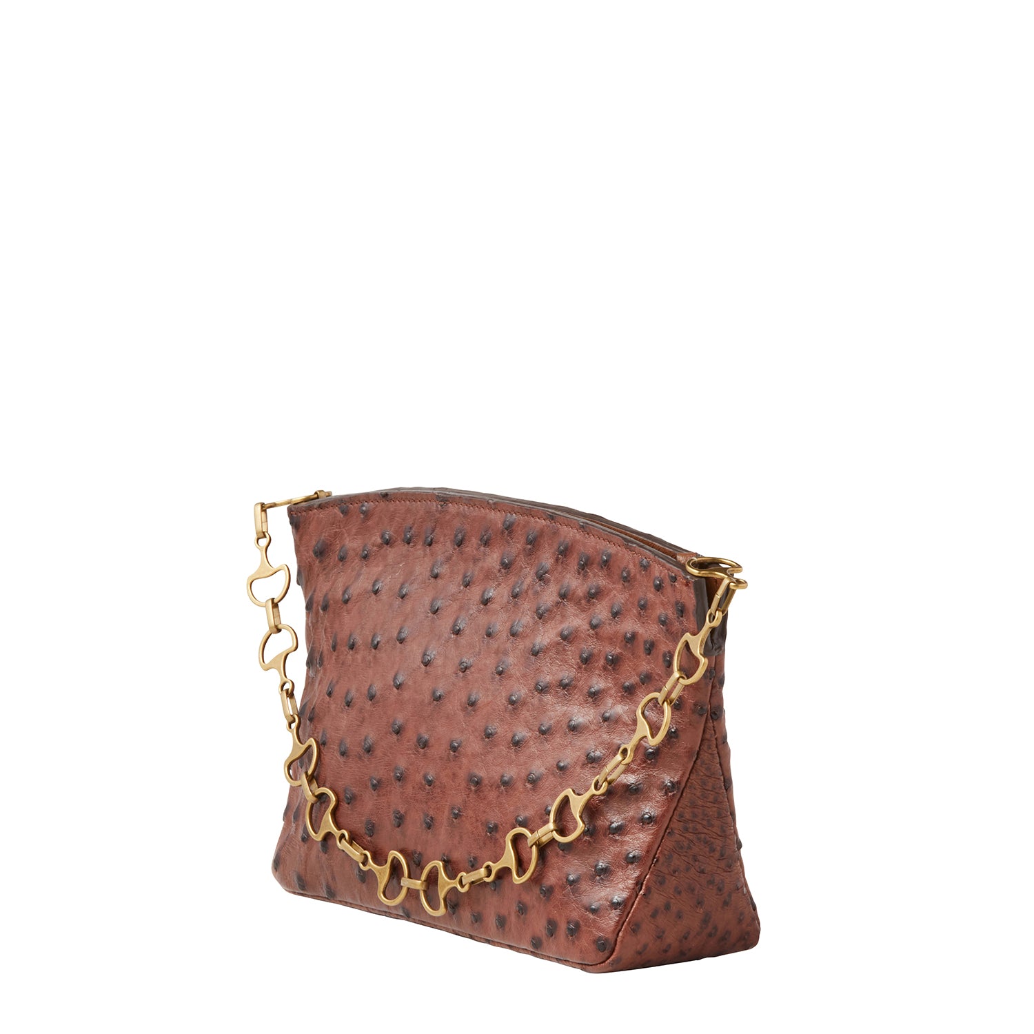 Mini Ostrich Clutch :: Chocolate