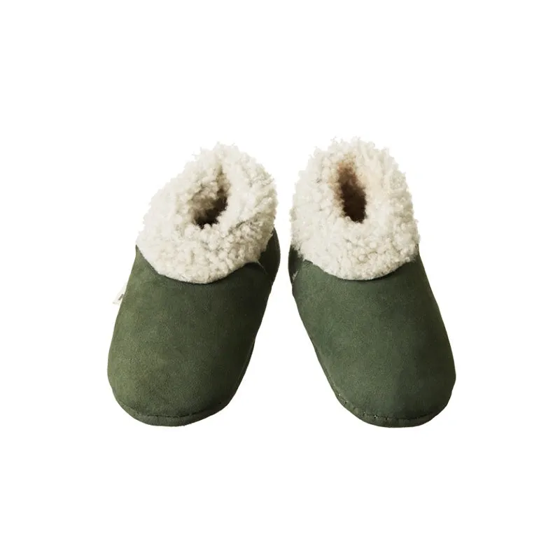 Nature Baby Lambskin Booties - Thyme