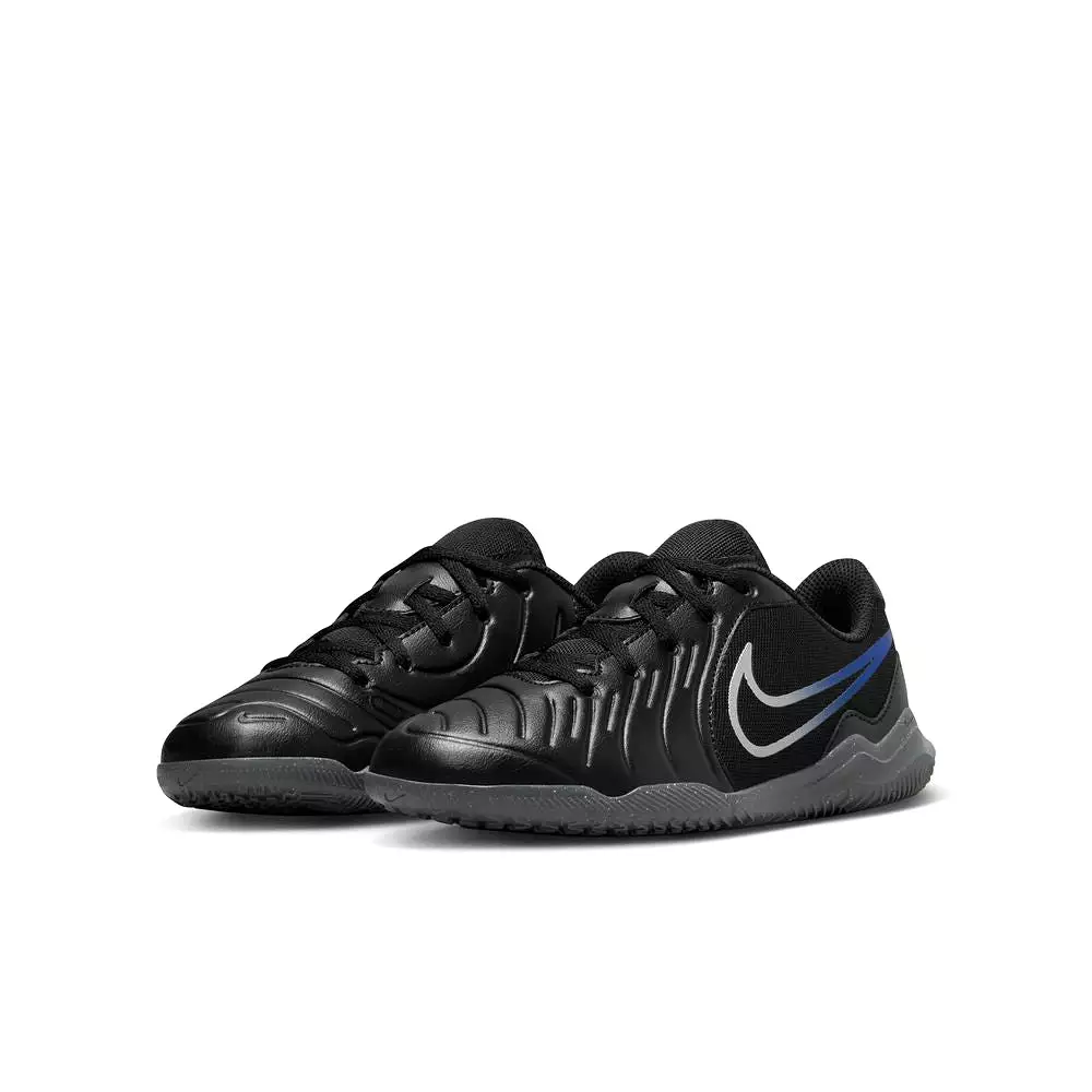 Nike Tiempo Legend 10 Club IN Jnr Football Shoes (Black/Chrome/Hyper Royal)