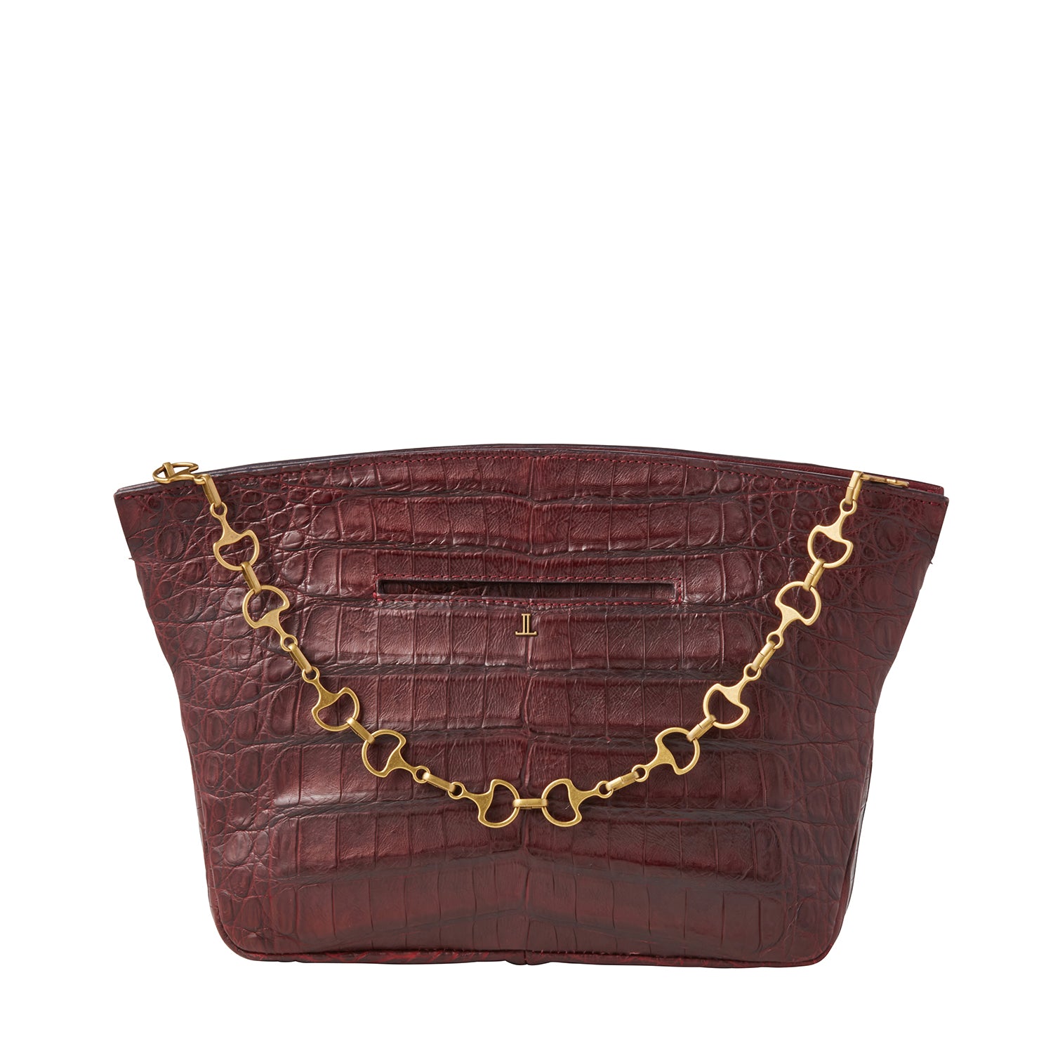 Oversized Caiman Clutch :: Black Cherry