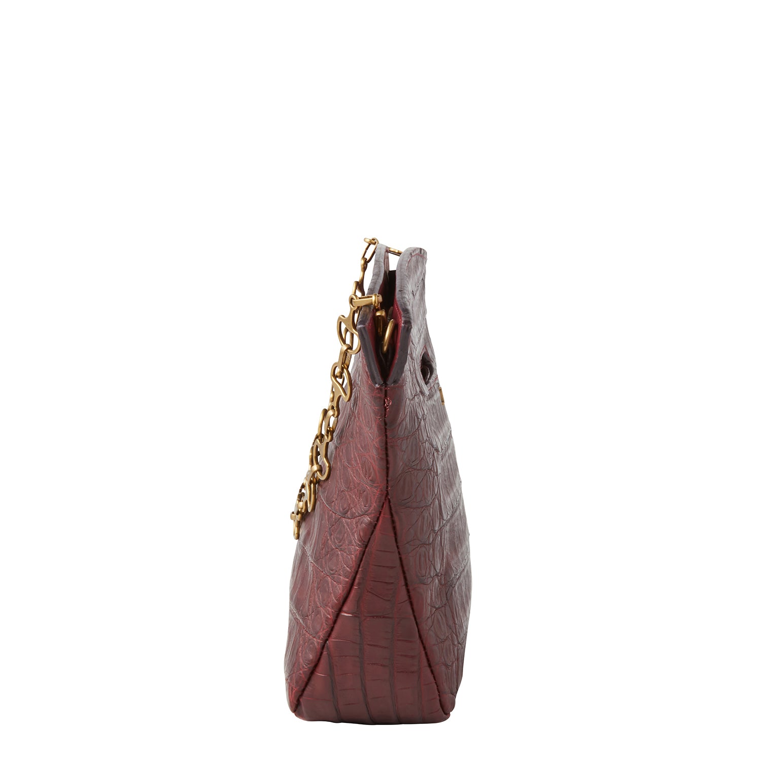 Oversized Caiman Clutch :: Black Cherry