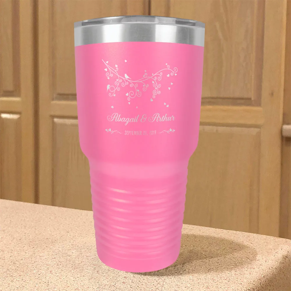 Personalized Stainless Steel Tumbler Love Birds Couple