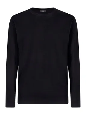 Pull girocollo in filato Winter Basic - Nero