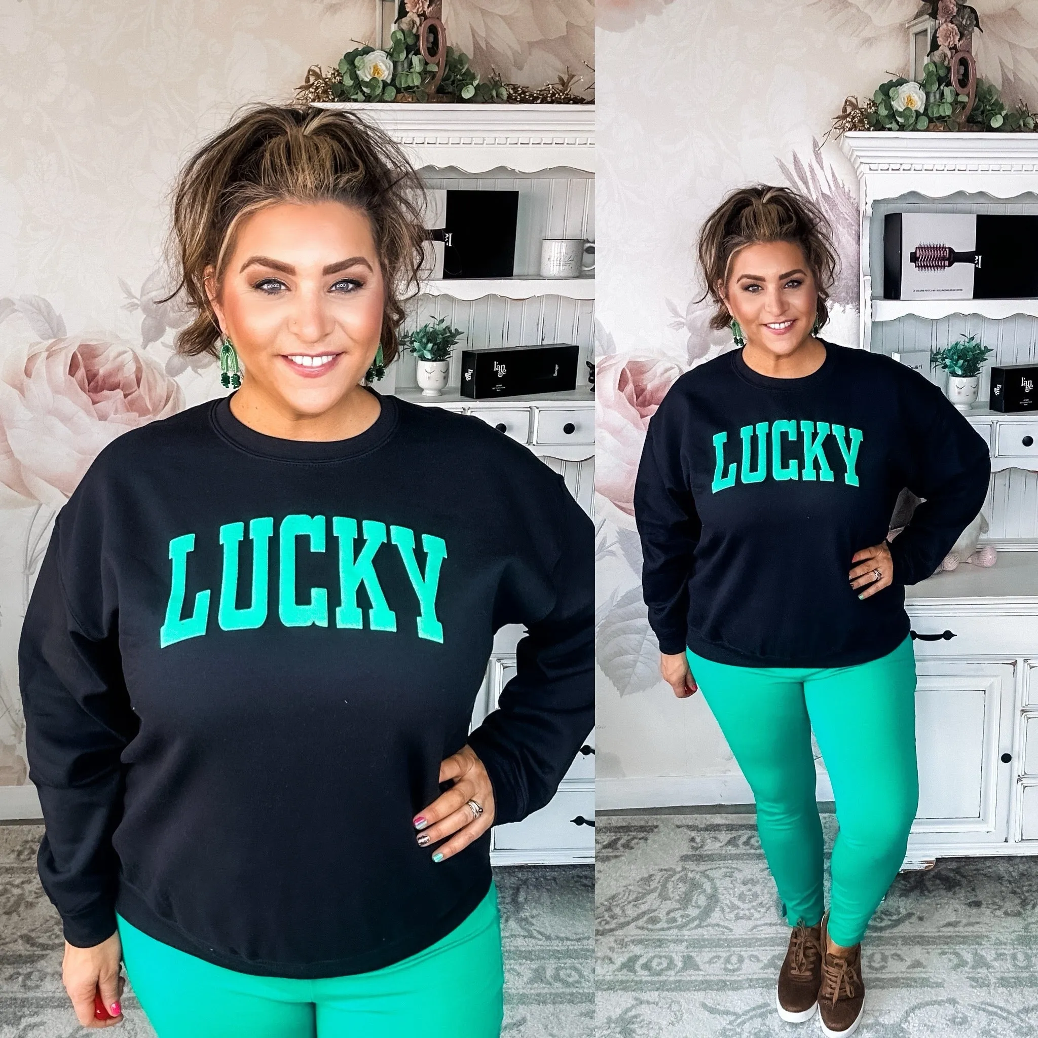 Queen Of Green Lucky Puff Sweatshirt