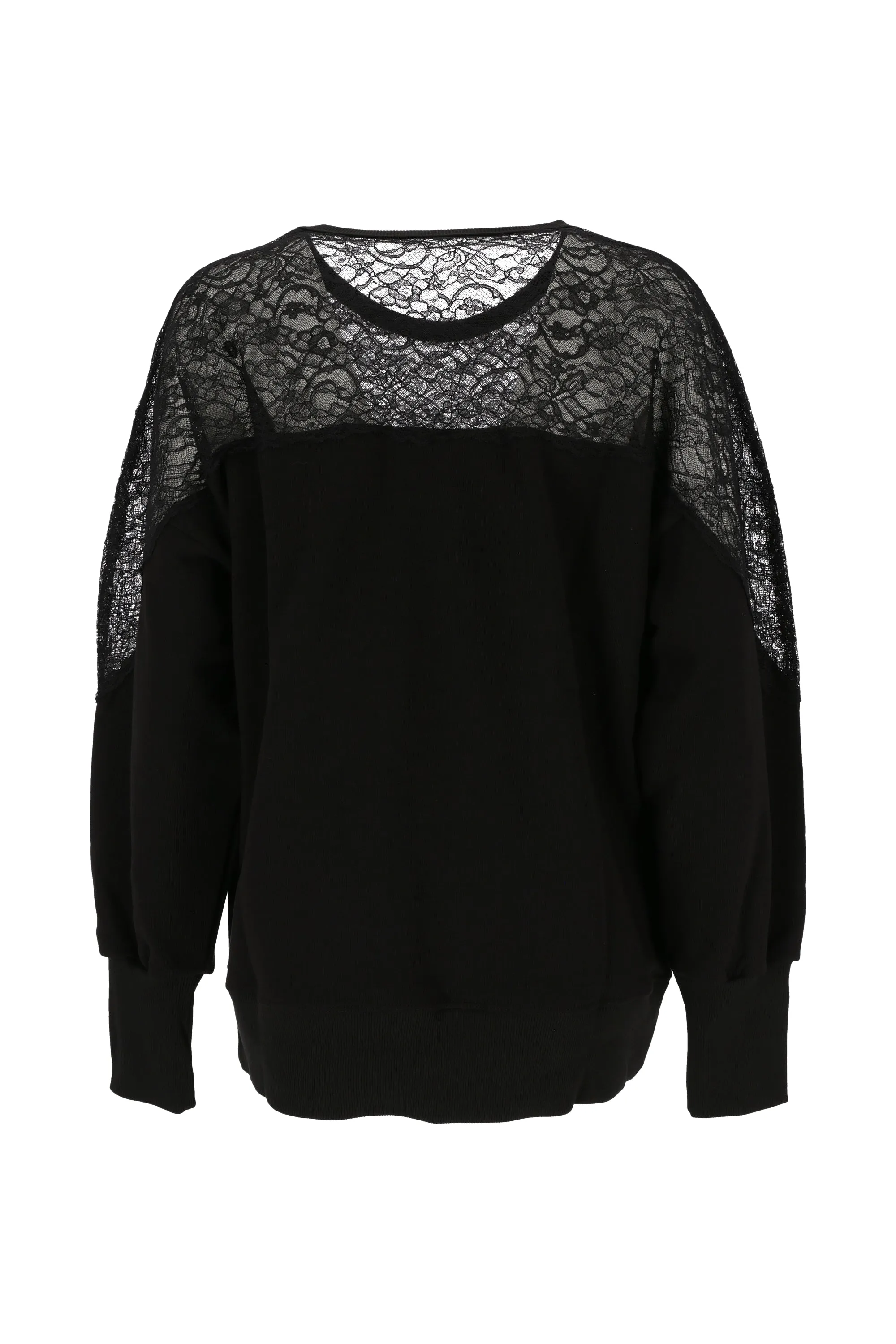 REDValentino Lace-Panelled Straight Hem Sweatshirt