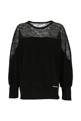 REDValentino Lace-Panelled Straight Hem Sweatshirt