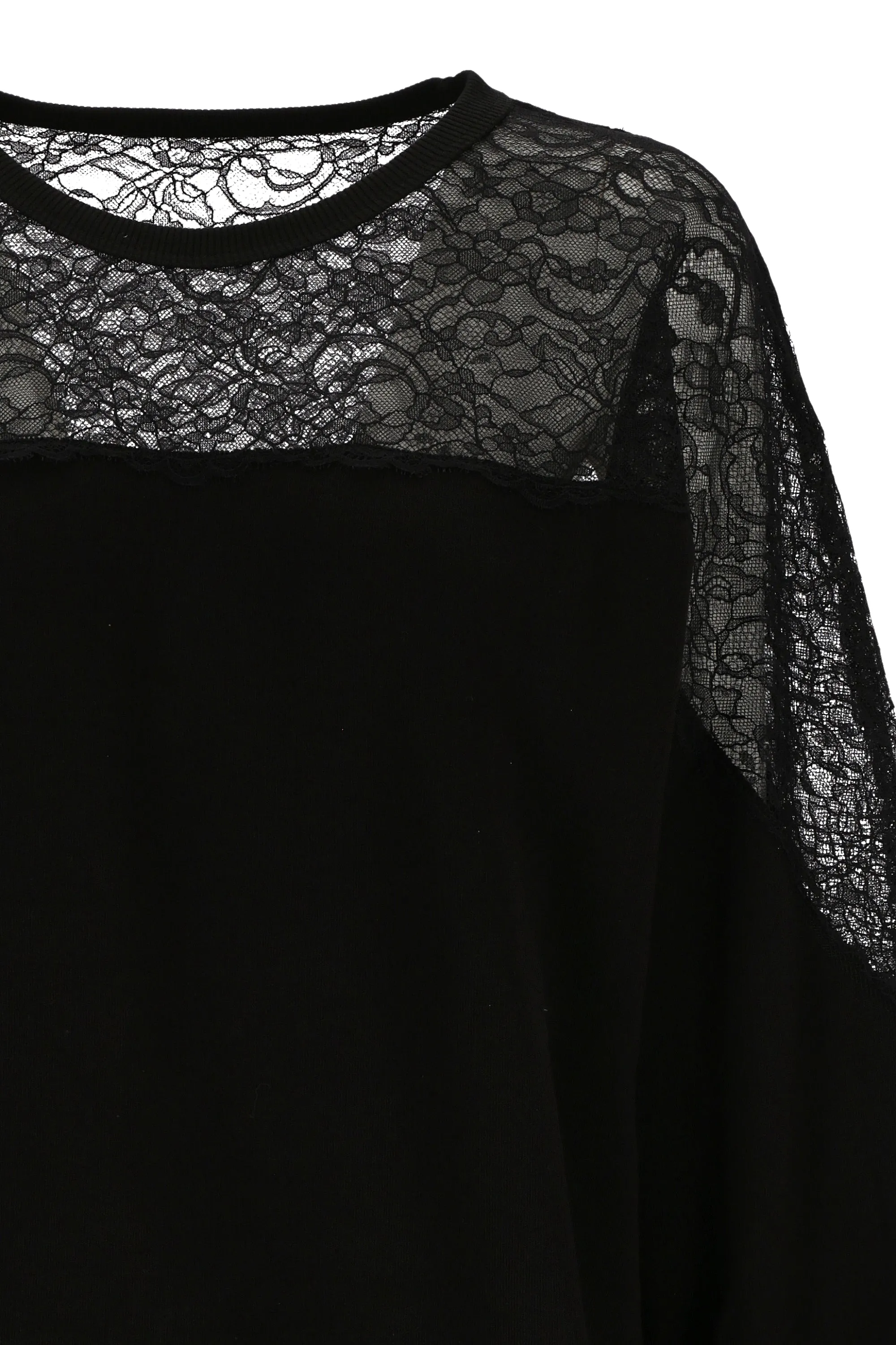 REDValentino Lace-Panelled Straight Hem Sweatshirt