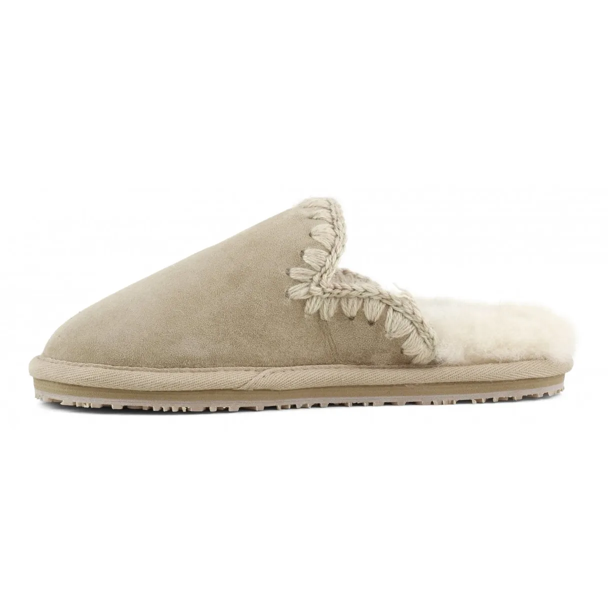 SLIPPERS SUEDE ESKIMO STITCH Donna Camel