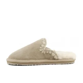 SLIPPERS SUEDE ESKIMO STITCH Donna Camel