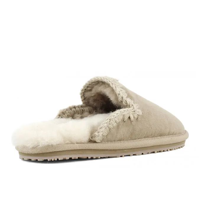 SLIPPERS SUEDE ESKIMO STITCH Woman Camel 