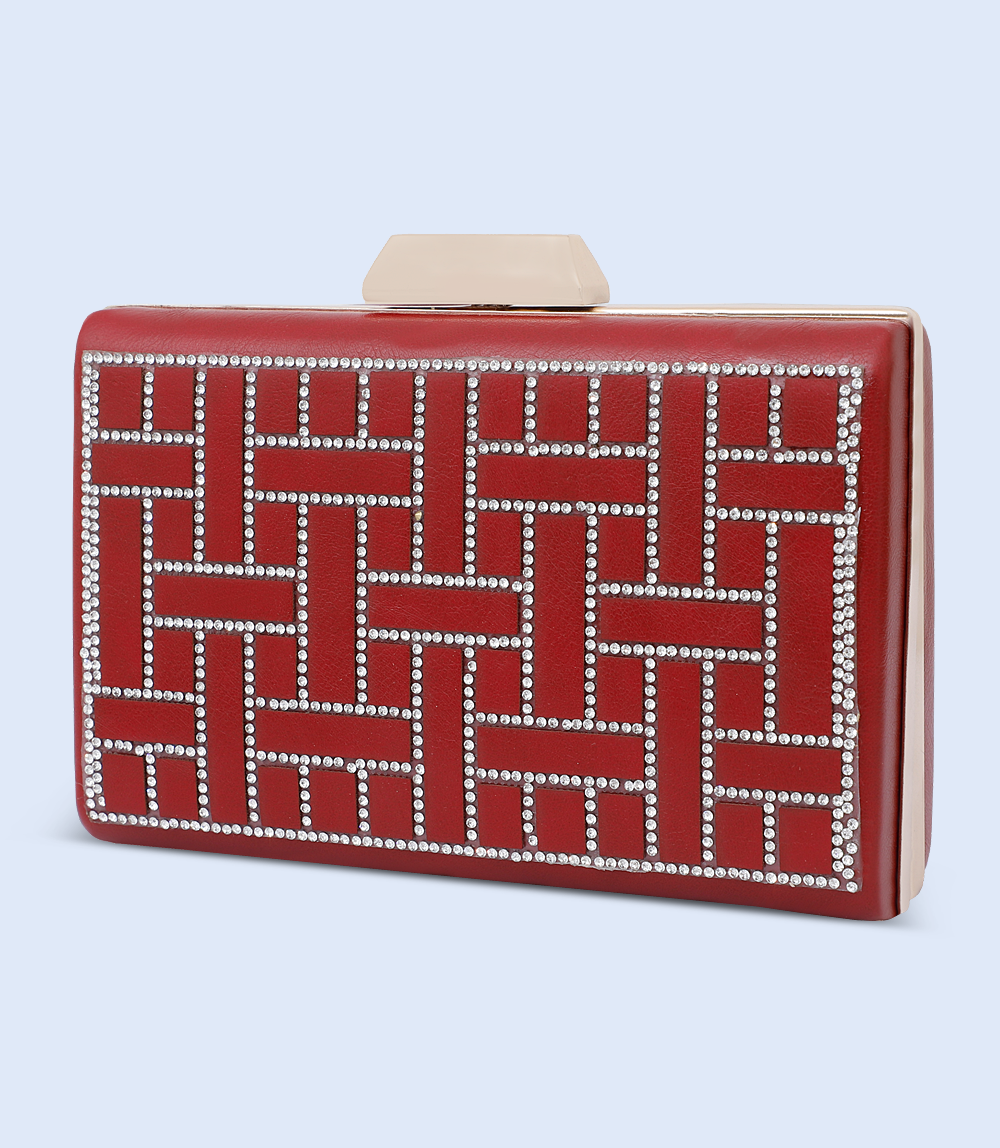 WB2066-MAROON-Women Snazzy Clutch