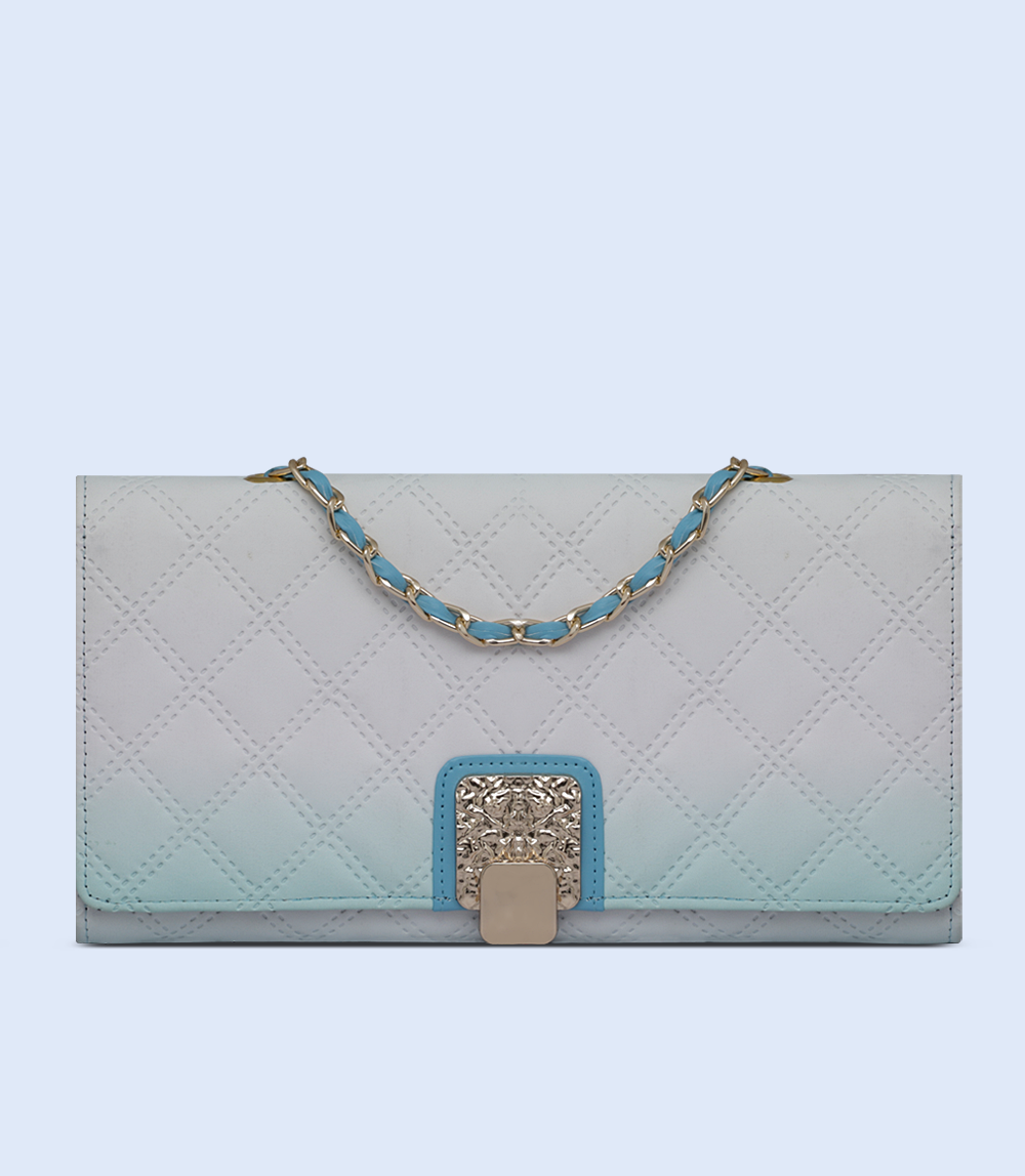 WB2247-BLUE-Women Snazzy Clutch