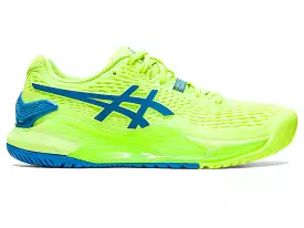 Women's Asics Gel-Resolution 9, Hazard Green/Reborn Blue, 6 B Medium